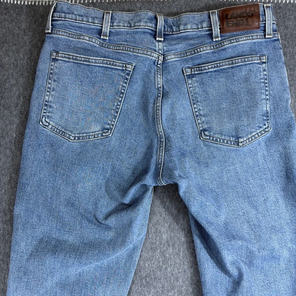 Lands End Straight Leg Jeans 36X32 Square Rigger Slim Fit Classic Outdoors